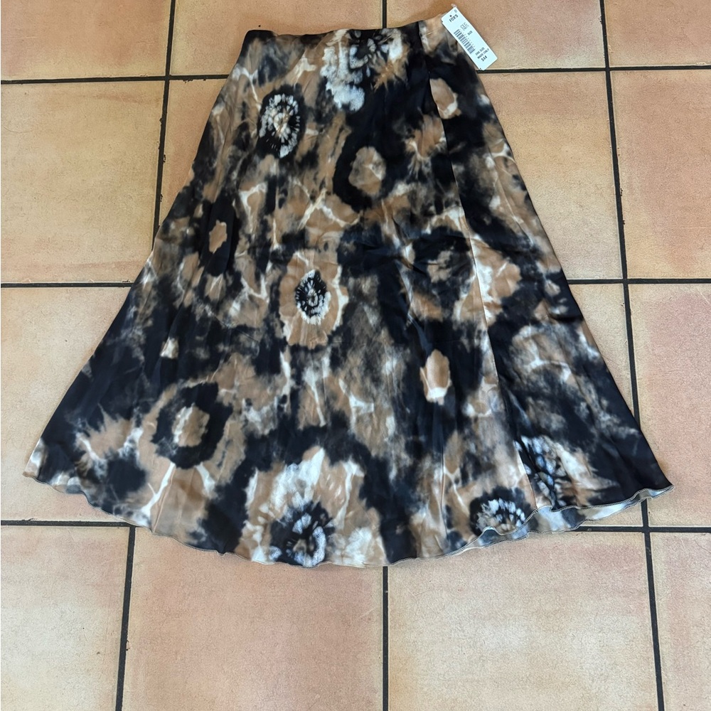 Cecile Wang France Floral Tie-Dye A-Line Skirt